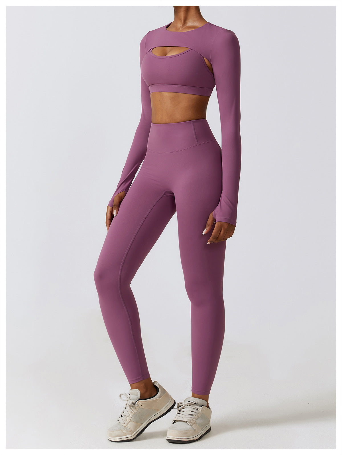 Conjunto Premium feminino 3 Peças com Compressão Inteligente e Manga Longa